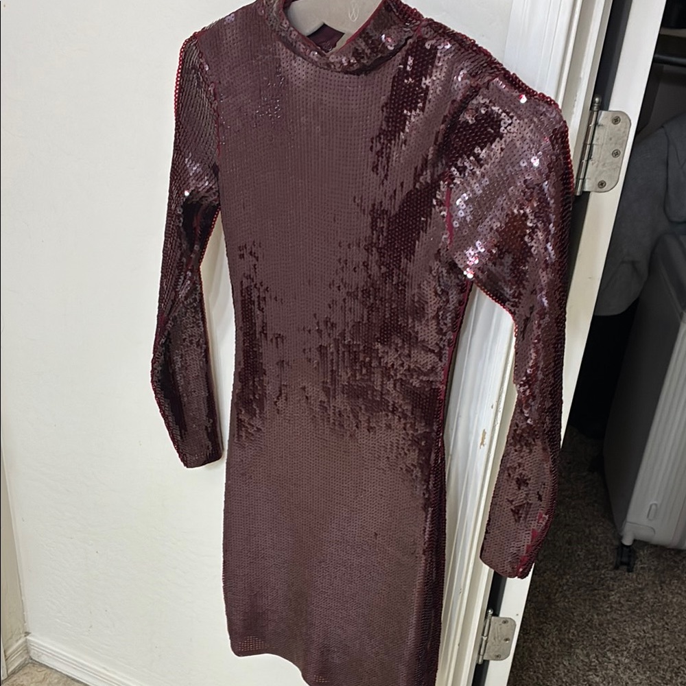 Sequin Long Sleeve Dress